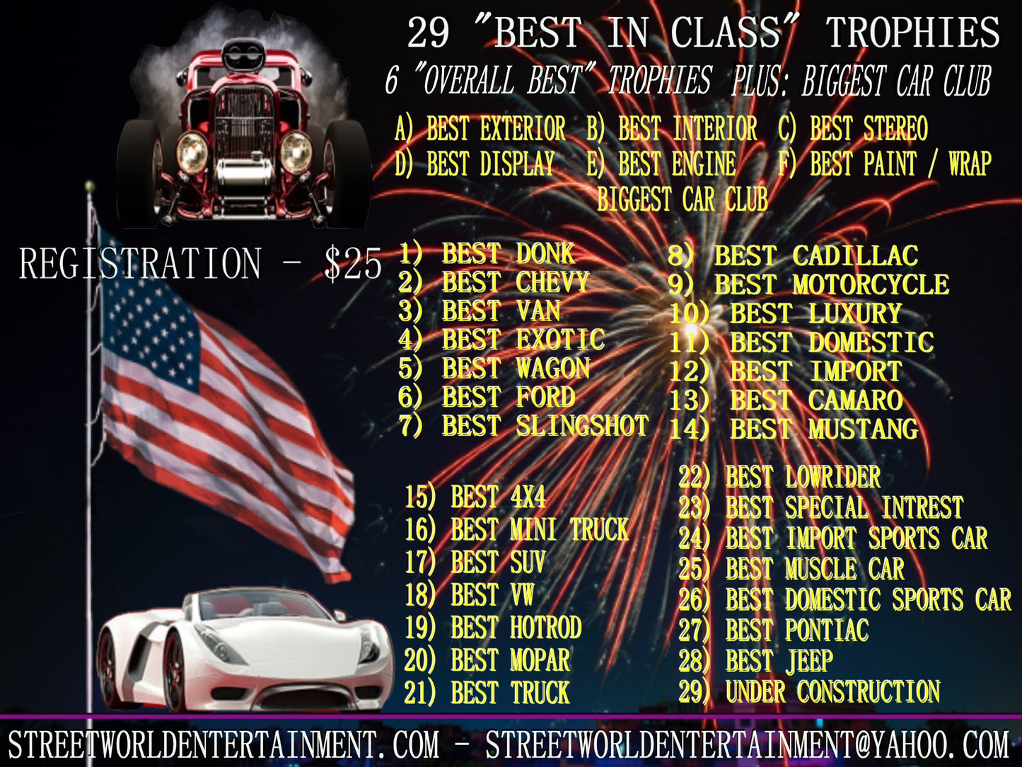 Street Passion Car and Glow Show, O'Brien's Irish Pub and Grill, Brandon, FL, July 4th, 8PM-Midnight